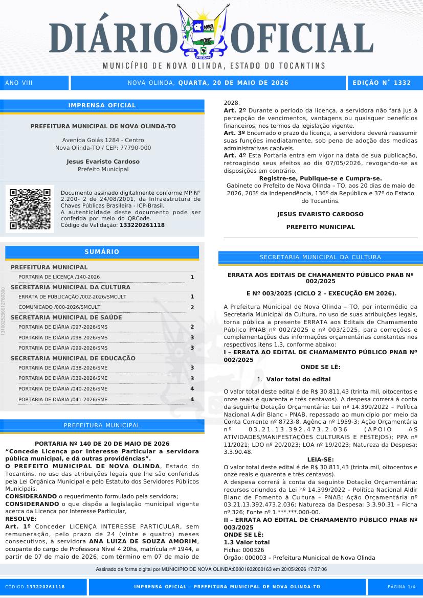 Capa da edição