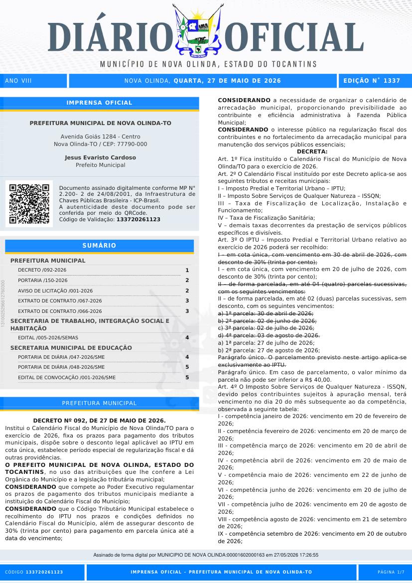 Capa da edição