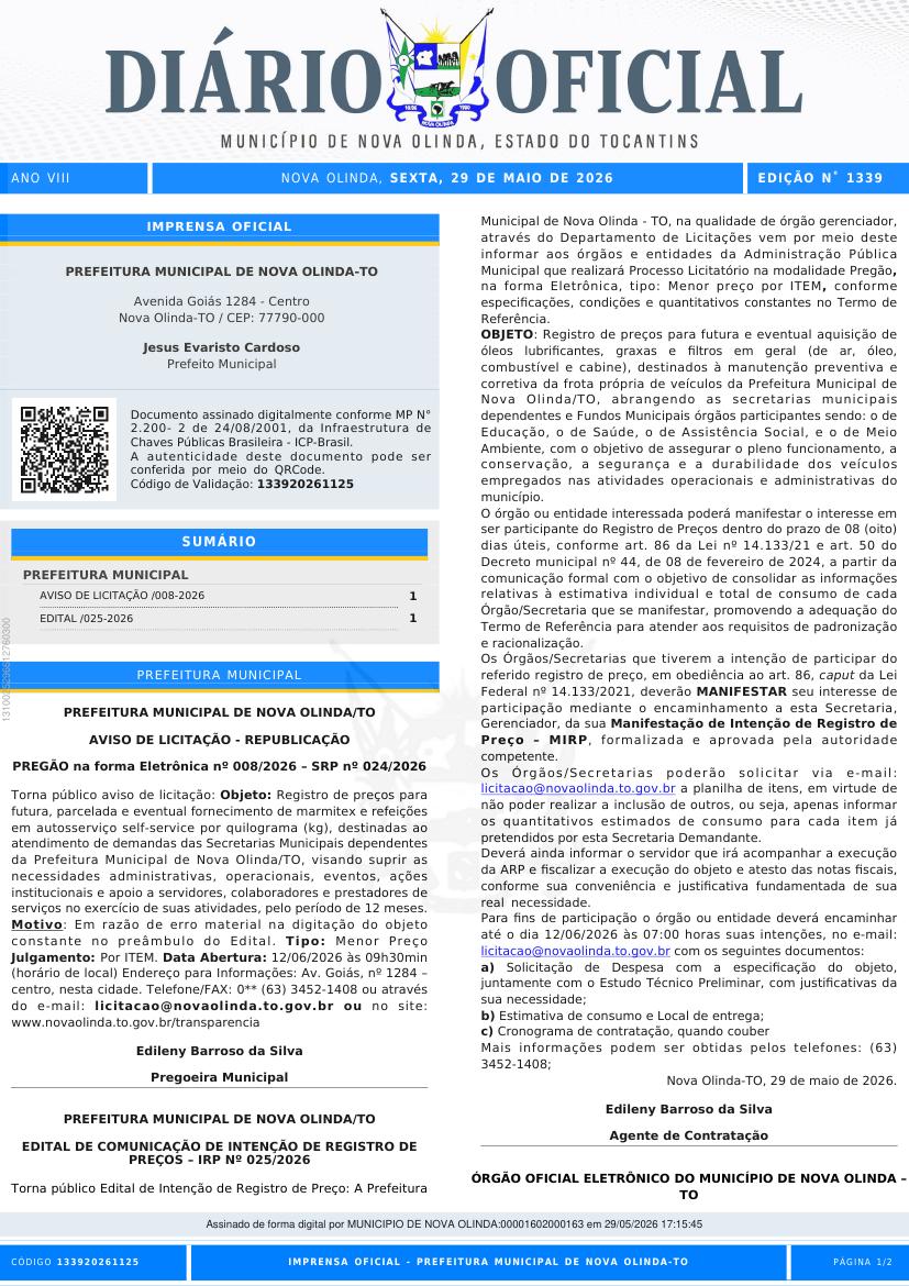 Capa da edição
