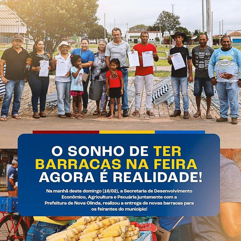 Dia mais que especial: Feirantes de Nova Olinda Recebem Barracas em Evento Especial.