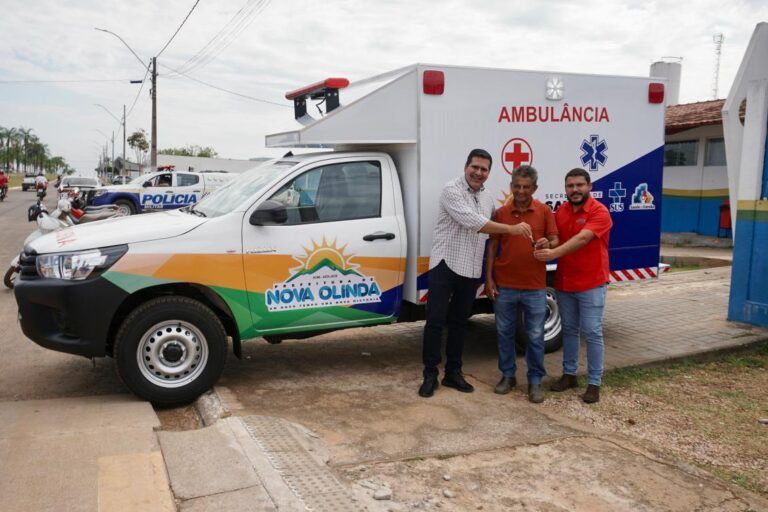 Prefeitura de Nova Olinda amplia frota da saúde com nova ambulância adquirida em parceria com deputado Marcus Marcelo