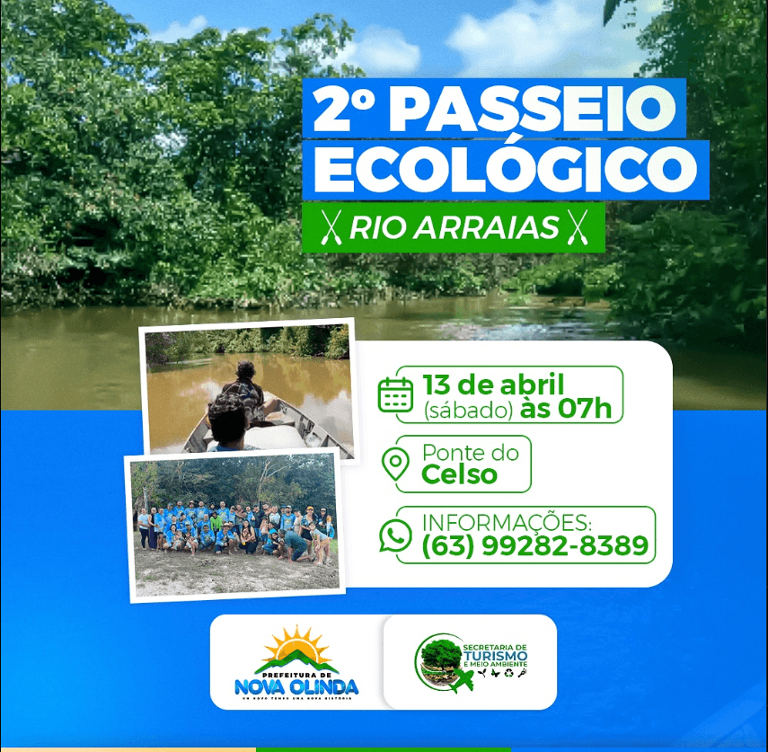 Dia de Campo: Prefeitura municipal de Nova Olinda – TO realiza 2° Passeio Ecológico no rio Arráias.