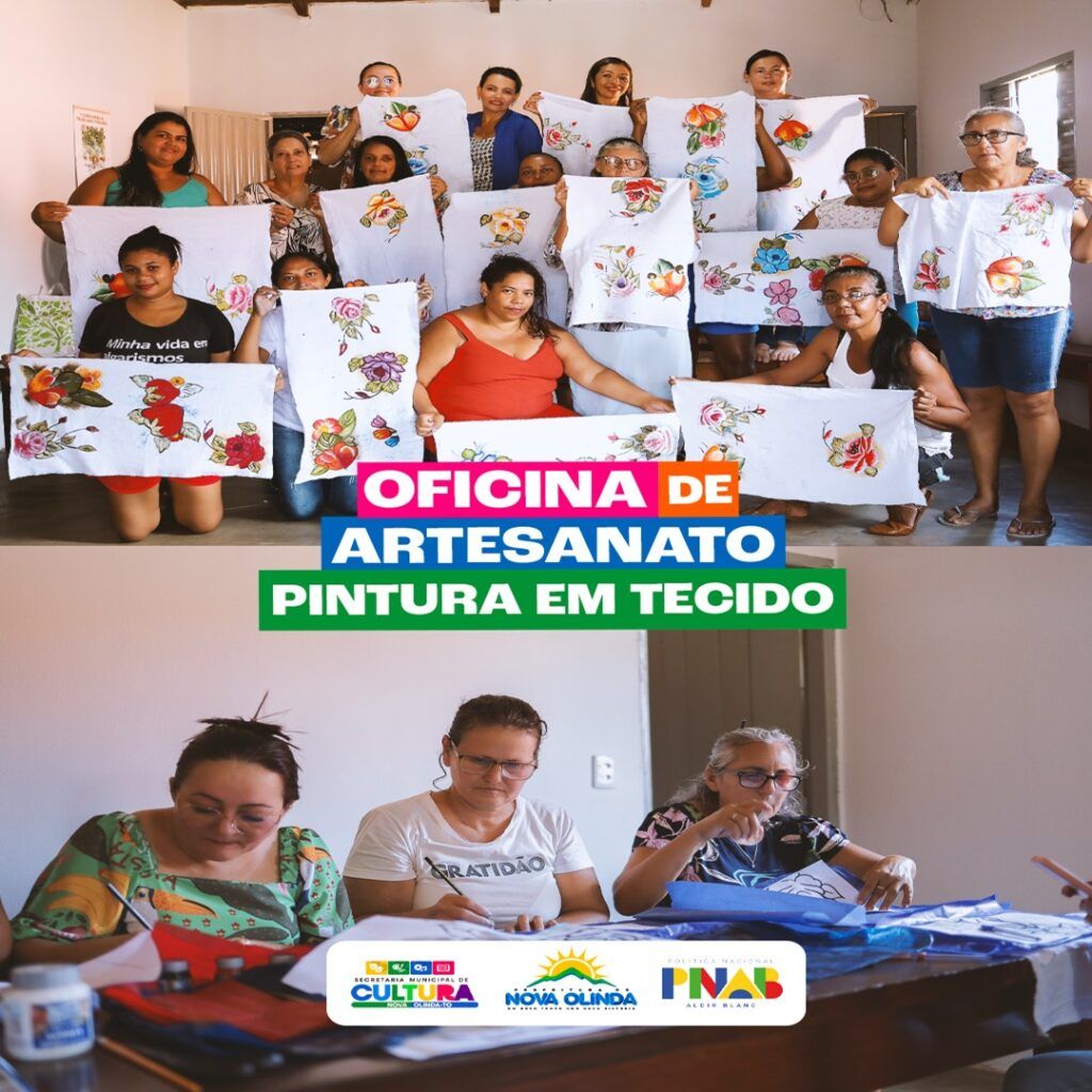 Oficina de Artesanato – Pintura em tecido, fomentada pela lei Aldir Blanc é realizada com sucesso no município